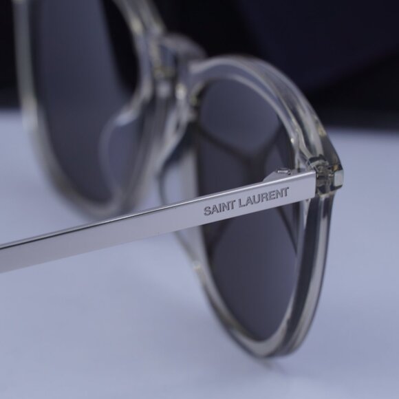 Saint Laurent SL360 005 Square Sunglasses - Transparent Brown/Black - Picture 6 of 10